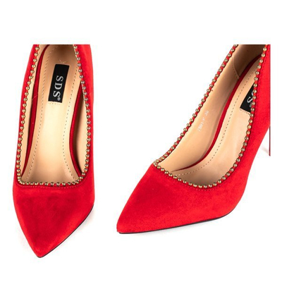 Еко-замшеві червоні туфлі-човники Jasmina - Взуття