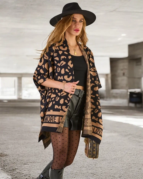 Жіноче пончо з принтом Royalfashion