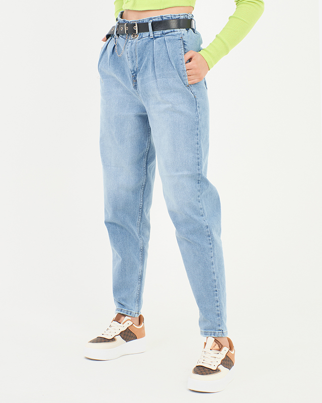 Blaue Mom-Jeans für Damen - Kleidung