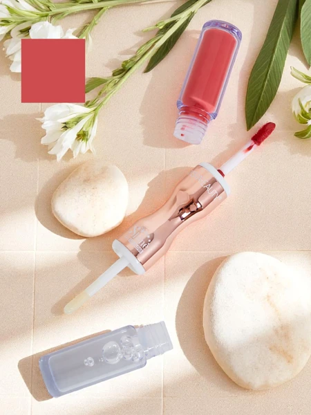 Lippenstift und klarer Lipgloss 2-in-1 Sheer Pink