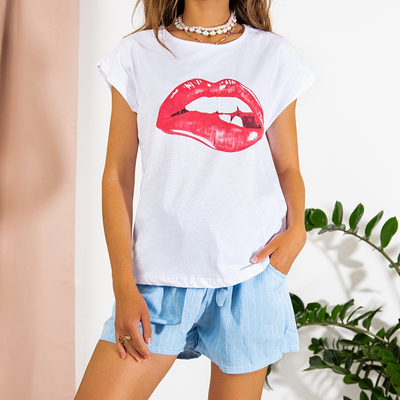 Weißes bedrucktes Damen-T-Shirt - Kleidung