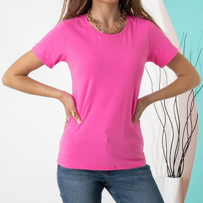 Damen Pink Cotton T-Shirt - Kleidung