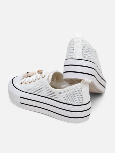Royalfashion Damen durchlöcherte Sneakers mit Verzierungen Osdo