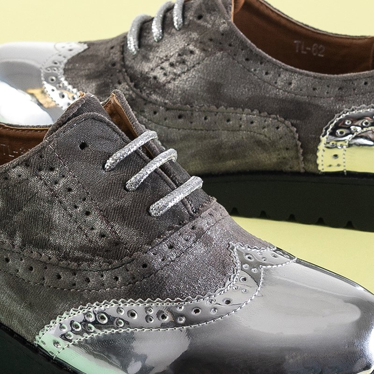 Silberne Schnürschuhe für Damen Navidad - Footwear