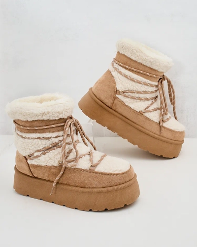 Royalfashion Damen-Schneestiefel zum Schnüren Evonie