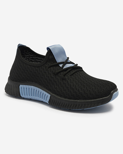 Schwarze Damen-Sportschuhe mit blauen Einsätzen Keteti - Schuhe