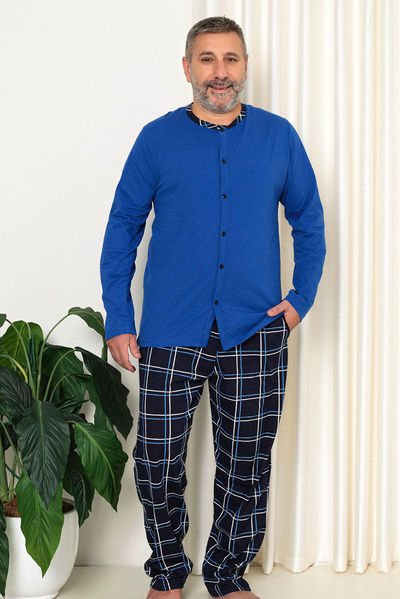 Royalfashion Herren Schlafanzug dunkelgrau