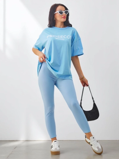 Royalfashion Baumwolle Damen-Set mit kurzen Ärmeln und Leggings
