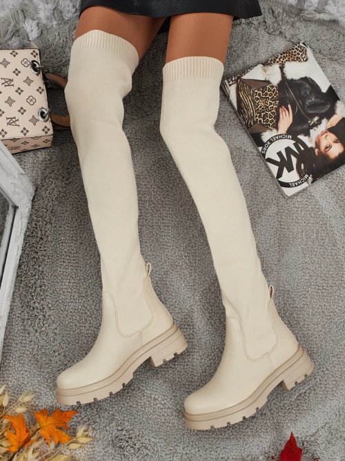 Długie damskie wsuwane kozaki Orlina