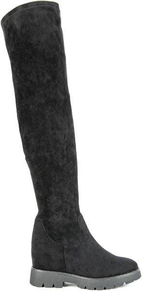 Black long boots on an indoor wedge Nulato - Footwear