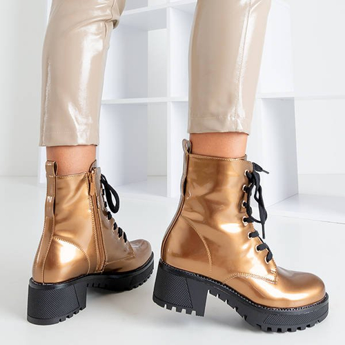 Жіночий робочий одяг "Minna" в лакованому золоті - Взуття