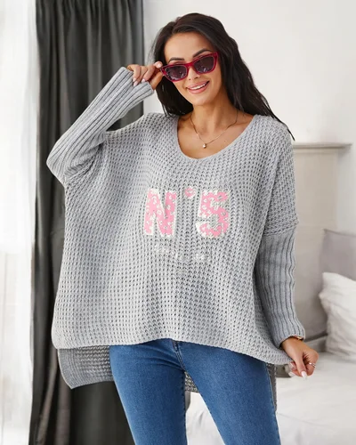 Royalfashion Acryl Frauen Strickpullover mit Druck
