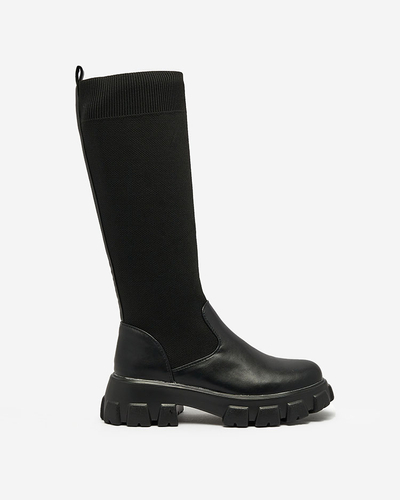 Royalfashion Чорні жіночі черевики-сліпони Sennosea