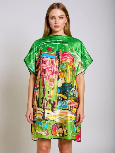 Pareo Athenia Verde von Royalfashion – farbenfrohes Polyesterkleid bis zum Knie