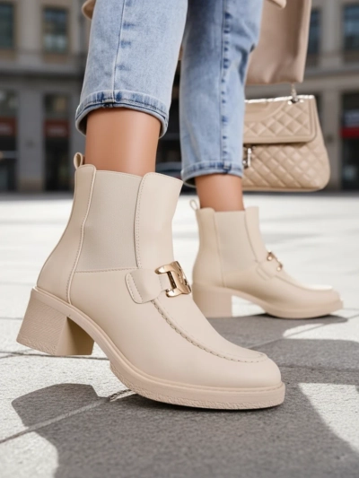 Royalfashion Damen Stiefeletten mit niedrigem Absatz Ewios