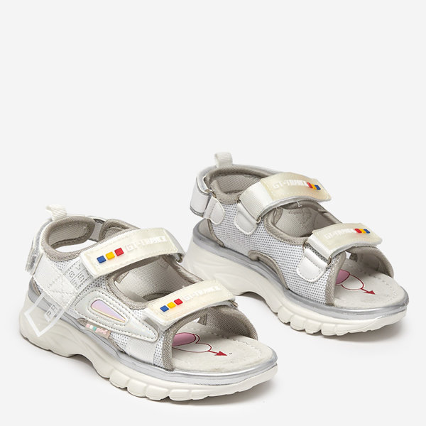 Mädchensandalen in Weiß und Grau Umaf - Footwear