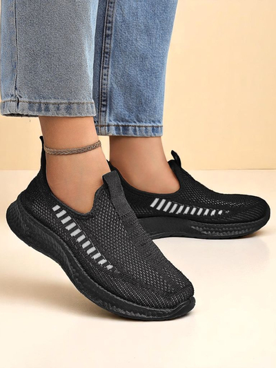 Royalfashion Damen Sport Slip-On Stoff Sneaker zum Reinschlüpfen