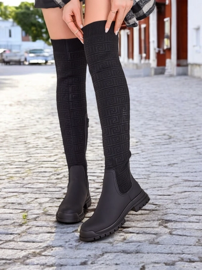 Royalfashion Damen Slip-On Stiefel Bezzonu