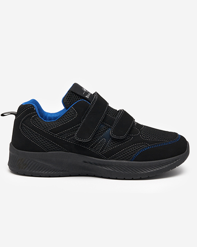 Blaue und schwarze Herrenschuhe Beniros mit Klettverschluss - Schuhe