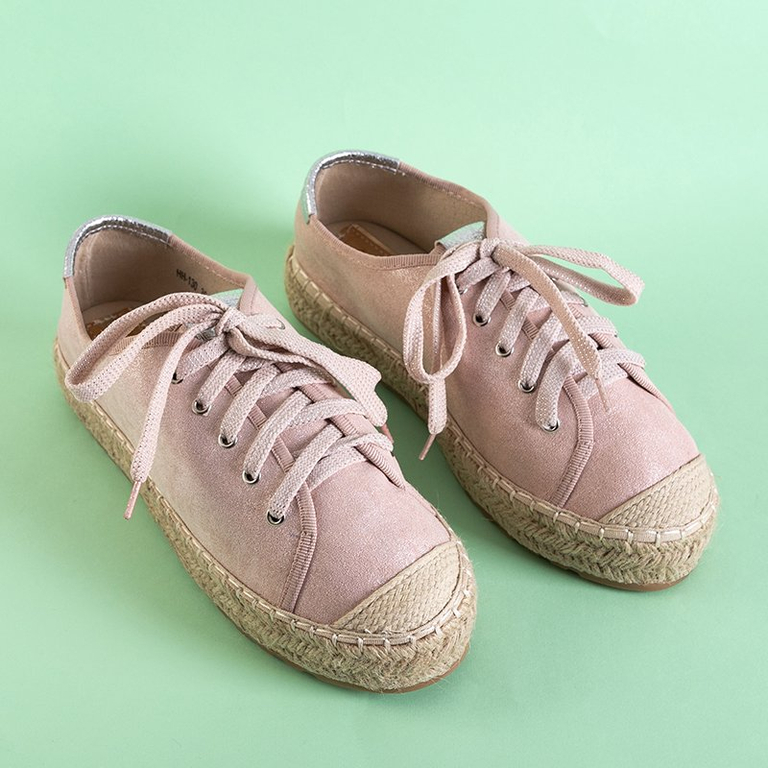 Rosa Damenschuhe a'la espadrilles auf der Woilla-Plattform - Schuhe