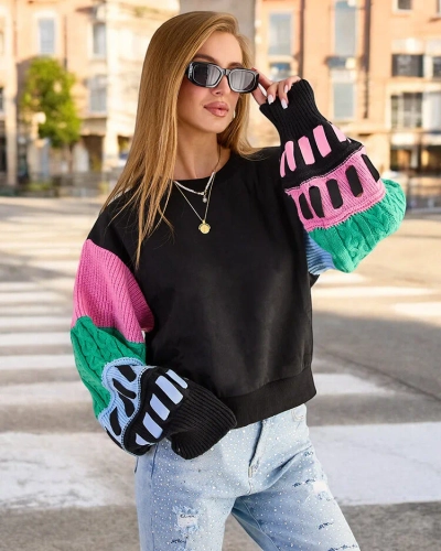 Жіночий світшот Royalfashion з різнокольоровими рукавами