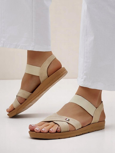 Royalfashion Damensandalen mit elastischem Zerefis