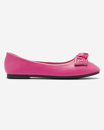 Жіночі рожеві балетки з декором на носі Caxien- Footwear
