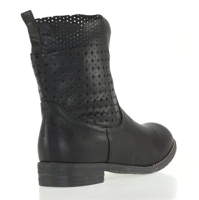 Czarne botki a'la kowbojki - Obuwie