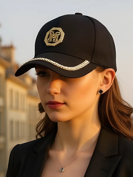 Royalfashion Cap mit Strasssteinen Glam Vibe