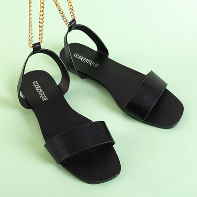 Schwarze Damensandalen mit Kette Izdylea - Schuhe
