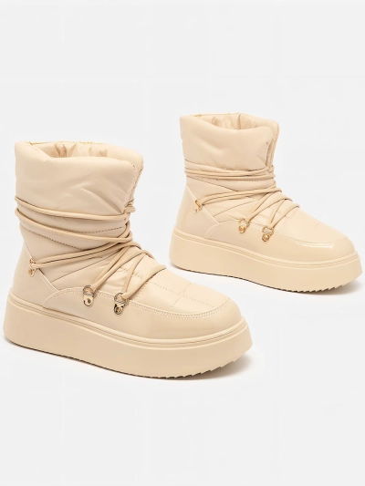 Royalfashion Damen Schlupf-Schneestiefel in beige Dabenda
