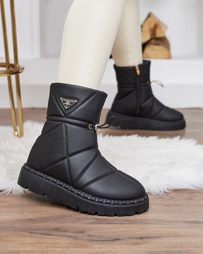 Royalfashion Schwarz Damenstiefel a'la Schneestiefel Oterika