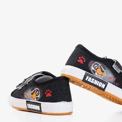 OUTLET Schwarze Klettschuhe für Kinder Jeff - Footwear