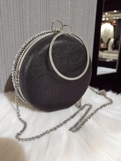 Royalfashion Damen Clutch Handtasche mit Zirkonia Elira Noir