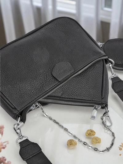 Multifunktionale Damenhandtasche Scylla in Schwarz aus Öko-Leder