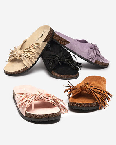 Damenhausschuhe mit lila Quasten Guttis - Footwear