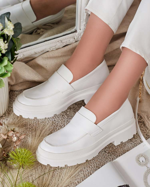 Мокасини Жіночі Aura Білі на Платформі - Елегантні та Зручні, Еко Шкіра