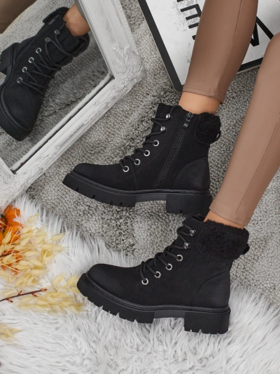 Damen Trapper Stiefeletten mit Fell Tessara