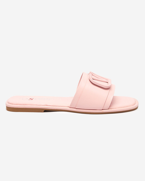 Пудрові жіночі тапочки з екошкіри Cartec - Взуття