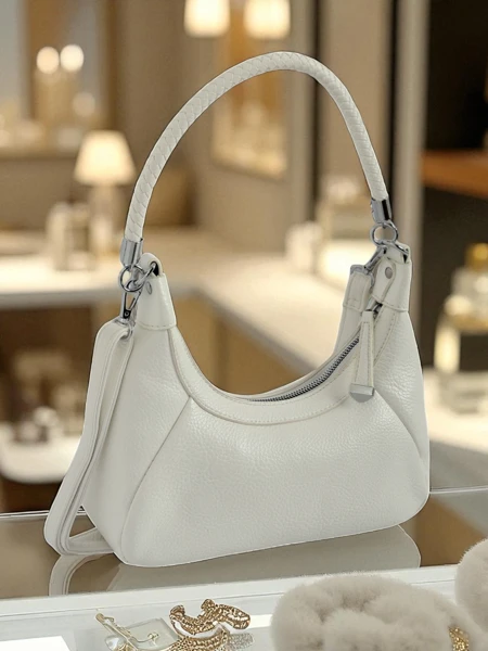 Royalfashion Kleine Damenhandtasche aus Öko-Leder mit dekorativem Riemen Lacquea