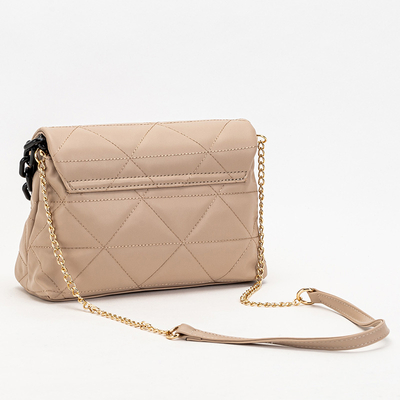 Beige gesteppte Damenhandtasche - Accessoires