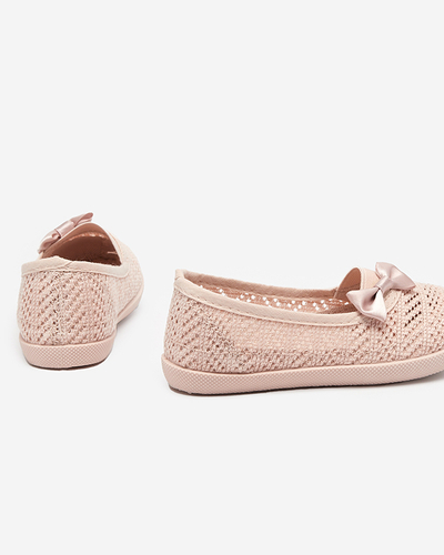OUTLET Puderige, durchbrochene Mädchensneaker mit Schleife Apllo - Schuhe