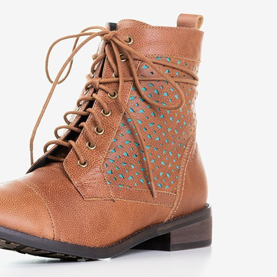 Braune Stiefel mit durchbrochenem Obermaterial Mistral - Schuhe