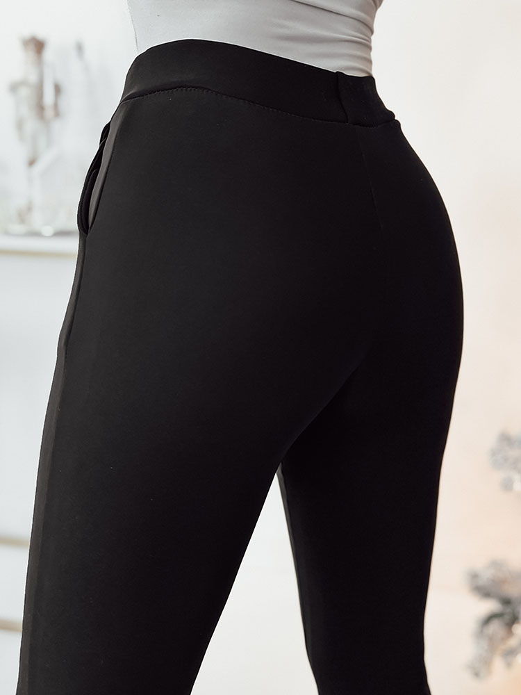 Royalfashion Schwarz Damen Öko-Leder-Leggings a'la bells