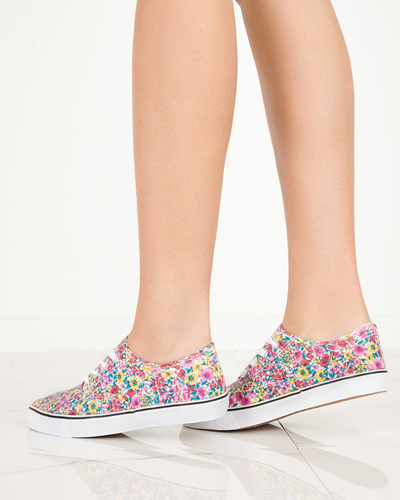 OUTLET Rosa Damensneaker mit Blumen Sertoli - Schuhe