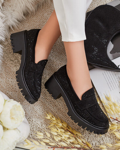 Royalfashion Damen Mokassins mit Zirkonen Epolls