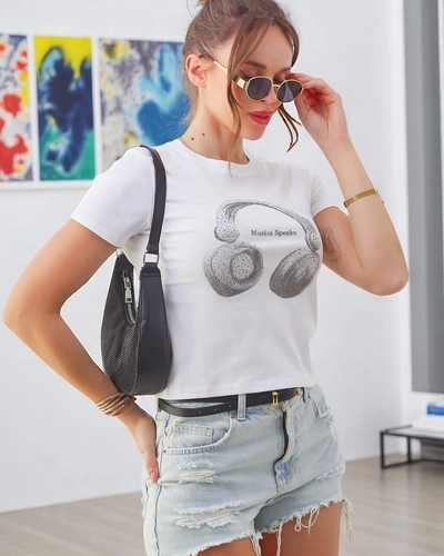 Royalfashion Damen Baumwoll-T-Shirt mit Musikdruck