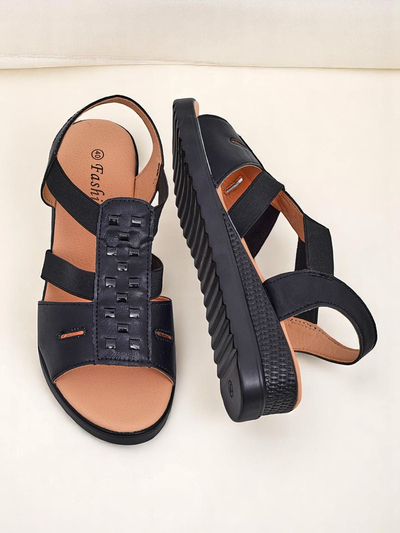 Royalfashion Damensandalen mit niedrigem Keilabsatz Sora