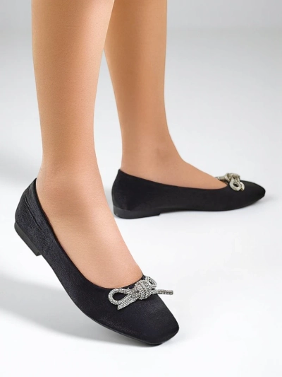 Royalfashion Damenballerinas mit Schleife und Glanz Ofenal