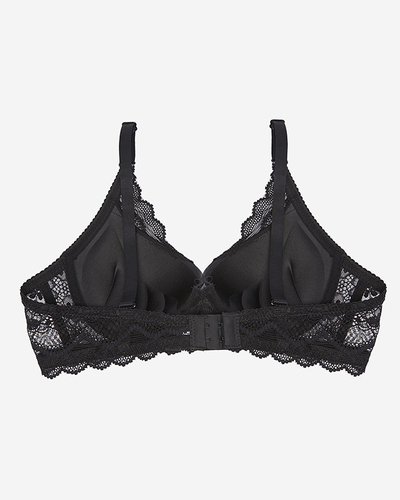 Schwarzer und rosafarbener Damen-Spitzen-BH - Dessous